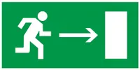 Self adhesive label 100x50 mm "Evacuation direction EXIT to the right"