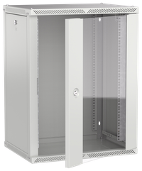 ITK LINEA W Шкаф настенный 15U 600х450мм дверь стекло серый 2.0