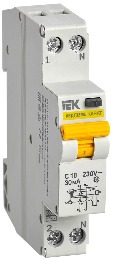 Выключатель автоматический дифференциального тока АВДТ32МL B10 30мА KARAT IEK (MVD12-1-010-B-030)