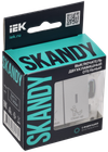 SKANDY Выключатель 2-клавишный с индикацией для отелей 10А SK-V16S серебряный IEK1