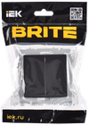 BRITE Выключатель 2-клавишный перекрестный 10А ВС10-2-3-БрЧ черный IEK1