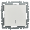 BRITE Выключатель 1-клавишный с индикацией 10А ВС10-1-1-БрБ белый IEK6