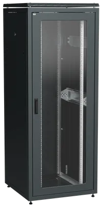 ITK LINEA N Шкаф сетевой 19" 42U 800х800мм стеклянная передняя дверь задняя металлическая черный