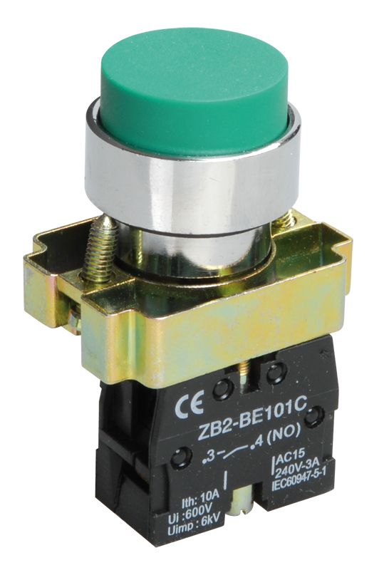 Кнопка управления LAY5-BL31 без подсветки зеленая 1NO IEK (BBT70-BL-K06)