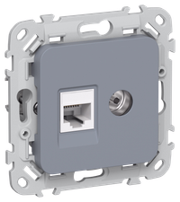 FLITE Розетка 2-местная RJ45/TV категория 5Е UTP РКТВ5е-2-0-ФлМ маренго IEK