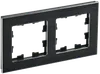 BRITE Frame 2-gang RU-2-1-BrCh metal black IEK0
