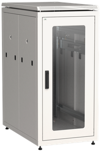 ITK LINEA N Шкаф напольный сетевой 19" 24U 800х1000мм стеклянная передняя дверь задняя металлическая серый