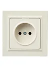 BRITE 1-gang socket without earthing without protective shutters 10A, complete PCP10-1-0-BrKr beige IEK2