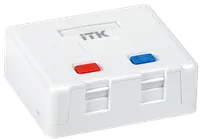 ITK Корпус настенной розетки для установки двух модулей Keystone Jack белый