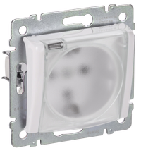 VALENA DIY Розетка 1-местная с заземлением с защитными шторками и крышкой 16А IP44 белый