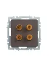 BRITE Audio socket 4-gang RA10-BrTB dark bronze IEK1