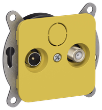FLITE Розетка 2-местная TV+SAT экранированная оконечная РТВс-2-1-1-ФлЖК желтый карри IEK