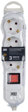Розетка переносная разборная с выключателем РПр03В 3 места IEK1