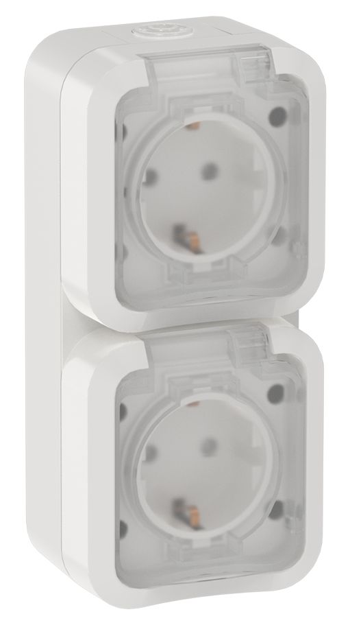 TORS Розетка 2-местная вертикальная 16А IP55 TS332 белый IEK (TS-R26-16-55-V-K01)