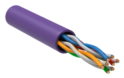 ITK Витая пара U/UTP кат.5E 4х2х24AWG solid LSZH нг(А)-HF фиолетовый (305м)