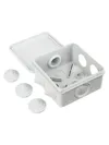 KM41255 pull box for surface installation 100x100x50 mm IP44 (RAL7035, 6 lead-ins, pop-top cap)2