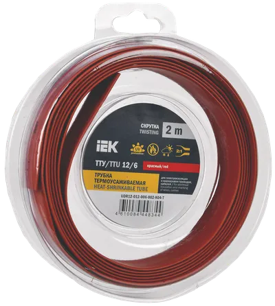 Heat shrink tubing TTU ng-LS 12/6 red (2m/pack) IEK