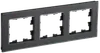 BRITE Frame 3-gang RU-3-2-Br glass black matt IEK0
