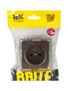 BRITE Single socket without earthing with protective shutters 10A RSsh10-2-BrTB dark bronze IEK6