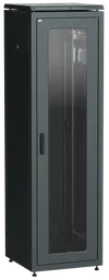 ITK LINEA N Шкаф сетевой 19" 42U 600х600мм стеклянная передняя дверь задняя металлическая черный0