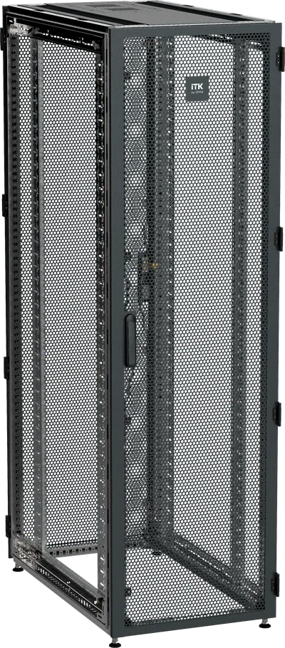 ITK by ZPAS Шкаф серверный 19" 42U 600х1200мм одностворчатые перфорированные двери черный РФ