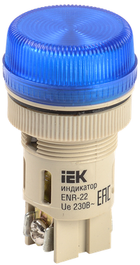 Лампа ENR-22 сигнальная d22мм синий неон/240В цилиндр IEK