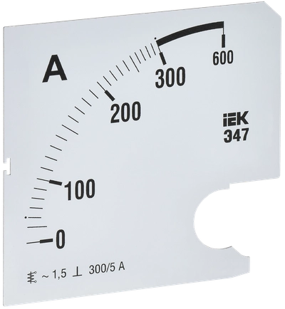 Шкала сменная для амперметра Э47 300/5А класс точности 1,5 96х96мм IEK