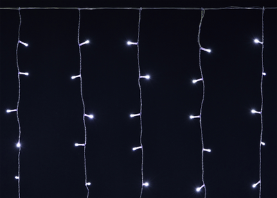 LIGHTING Гирлянда бахрома 4,5х0,7м 200 светодиодов белый свет IP44 прозрачный шнур 3м 230В транзит IEK