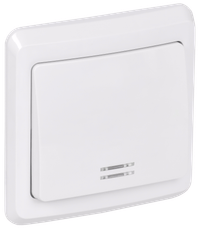 VEGA Выключатель 1-клавишный с индикацией 10А ВС10-1-1-ВБ белый GENERICA