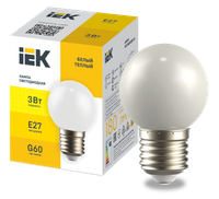 LIGHTING Лампа светодиодная декоративная G60 шар 3Вт 230В теплый белый E27 IEK