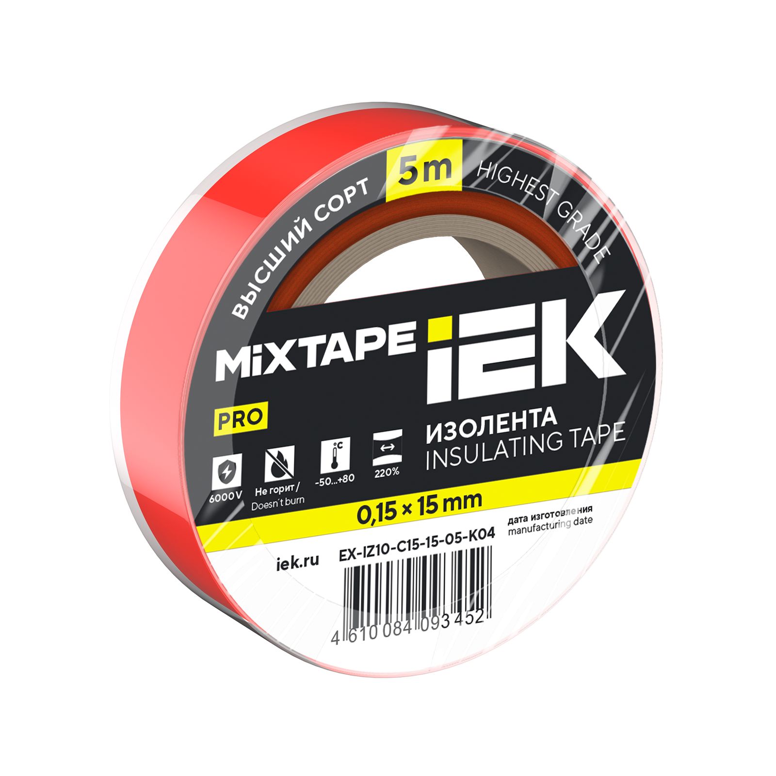 MIXTAPE 7 Изолента 0,15х15мм красная 5м IEK (EX-IZ10-C15-15-05-K04)