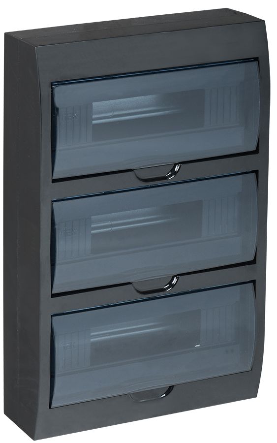 KREPTA 3 Корпус пластиковый ЩРН-П-36 IP41 черный IEK (MKP12-N-36-41-K02)
