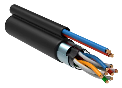 ITK Витая пара F/UTP кат.5E 4х2х24AWG solid LDPE + кабель питания 2х0,75мм2 305м черный