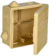 Коробка распаячная КМ для открытой проводки с откидной крышкой 100х100х50мм IP54 8 гермовводов сосна IEK0