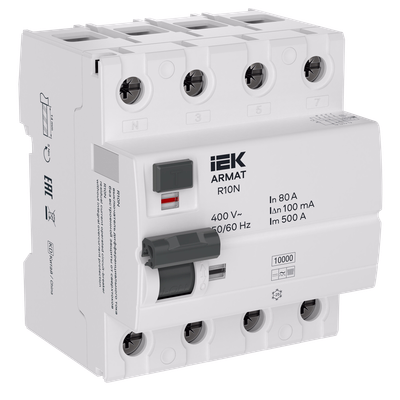 ARMAT Выключатель дифференциального тока R10N 4P 80А 100мА тип B IEK