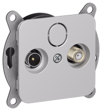 FLITE Розетка 2-местная TV+SAT экранированная проходная РТВс-2-1-2-ФлА алюминий IEK