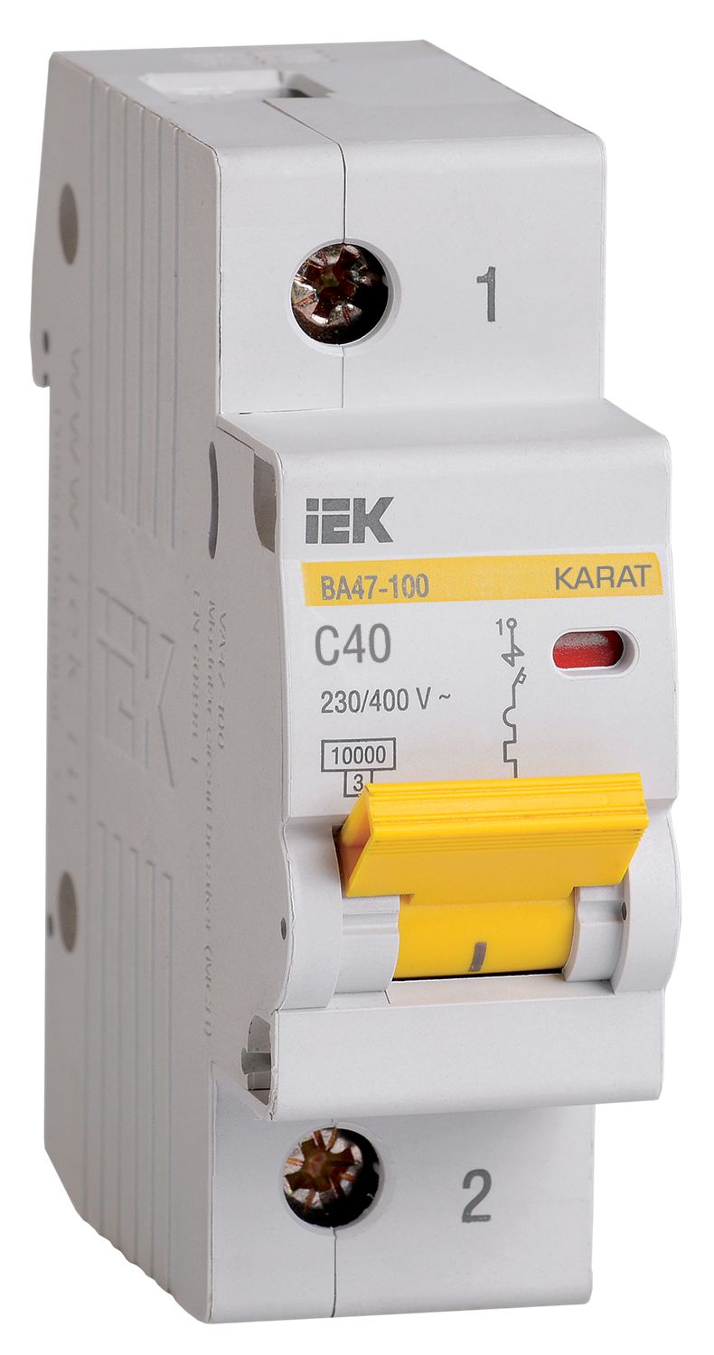 KARAT Автоматический выключатель ВА47-100 1P C 40А 10кА IEK (MVA40-1-040-C)