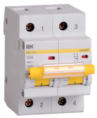 KARAT Автоматический выключатель ВА47-100 2P D 50А 10кА IEK