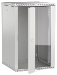 ITK LINEA W Шкаф настенный 18U 600х600мм дверь стекло серый 2.0