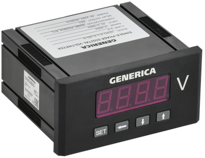 Вольтметр цифровой щитовой однофазный DO RS-485 48х96мм LED GENERICA