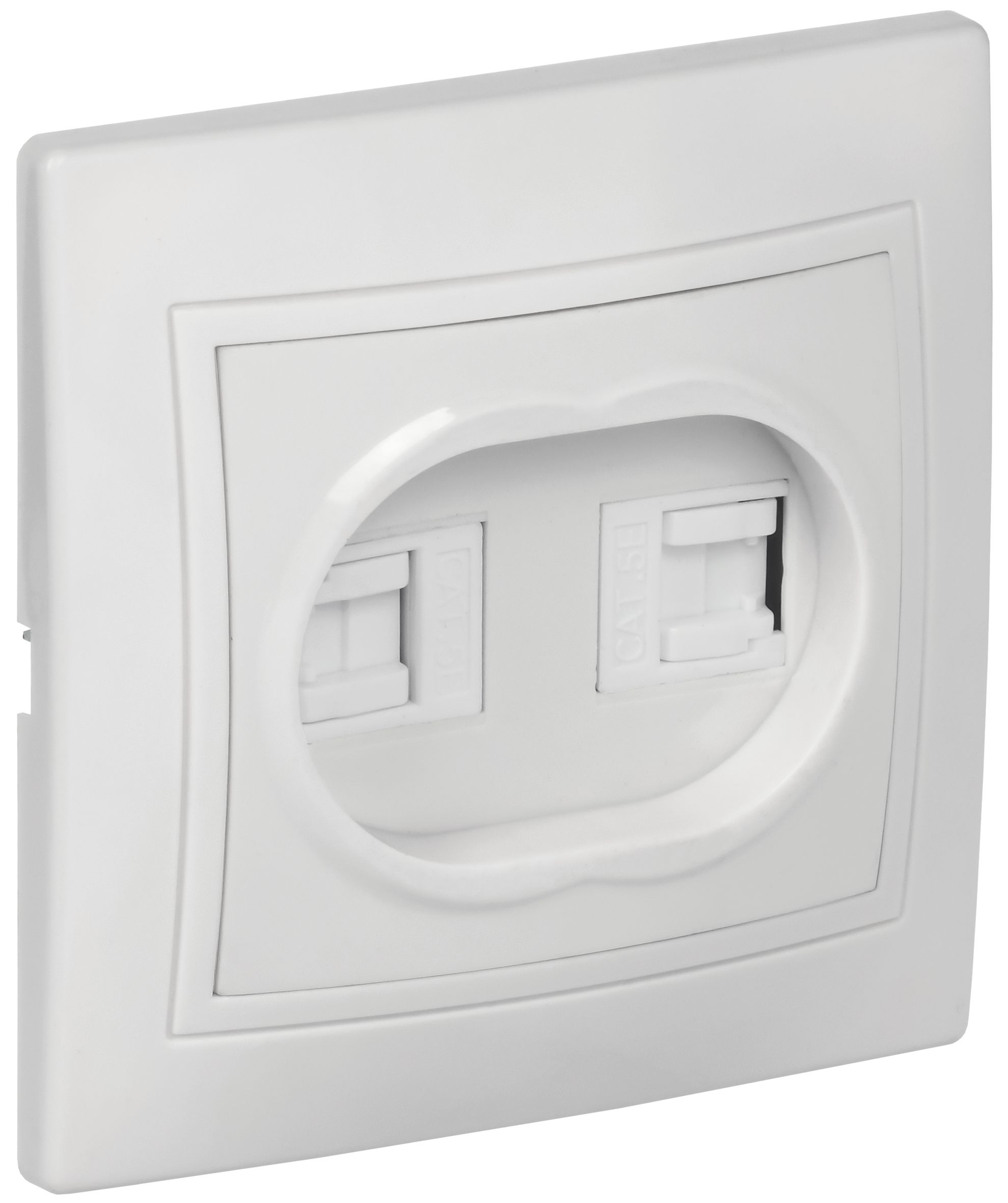 KVARTA Розетка 2-местная компьютерная RJ45 кат.5е РК12-КБ белый GENERICA