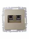 BRITE Розетка компьютерная двойная RJ45 кат.6 РК11-2-БрШ шампань IEK2