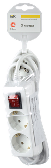 Удлинитель У02К 2 места с заземлением 3м 3х1мм2 16А/250 IEK1