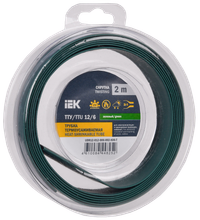 Трубка термоусадочная ТТУ нг-LS 12/6 зеленая (2м/упак) IEK