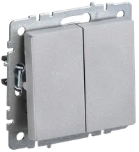 BRITE Double-button switch 2 way 10A VCP10-2-6-BrA aluminium IEK