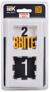 BRITE Рамка 2 -местная РУ-2-2-БрБ стекло белый IEK1