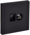 FORTE&PIANO Double socket TV+RJ45 cat.5E FP136M metal black IEK0