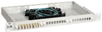 ITK 1U Оптический распределительный кросс укомплектованный: адаптеры LC (duplex) 6шт; пигтейлы LC/UPC 50/125 (OM4); сплайс-кассета; КДЗС