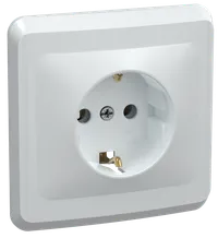 VEGA Single-gang socket with grounding without protective shutters 16A RS10-3-ВБ white IEK