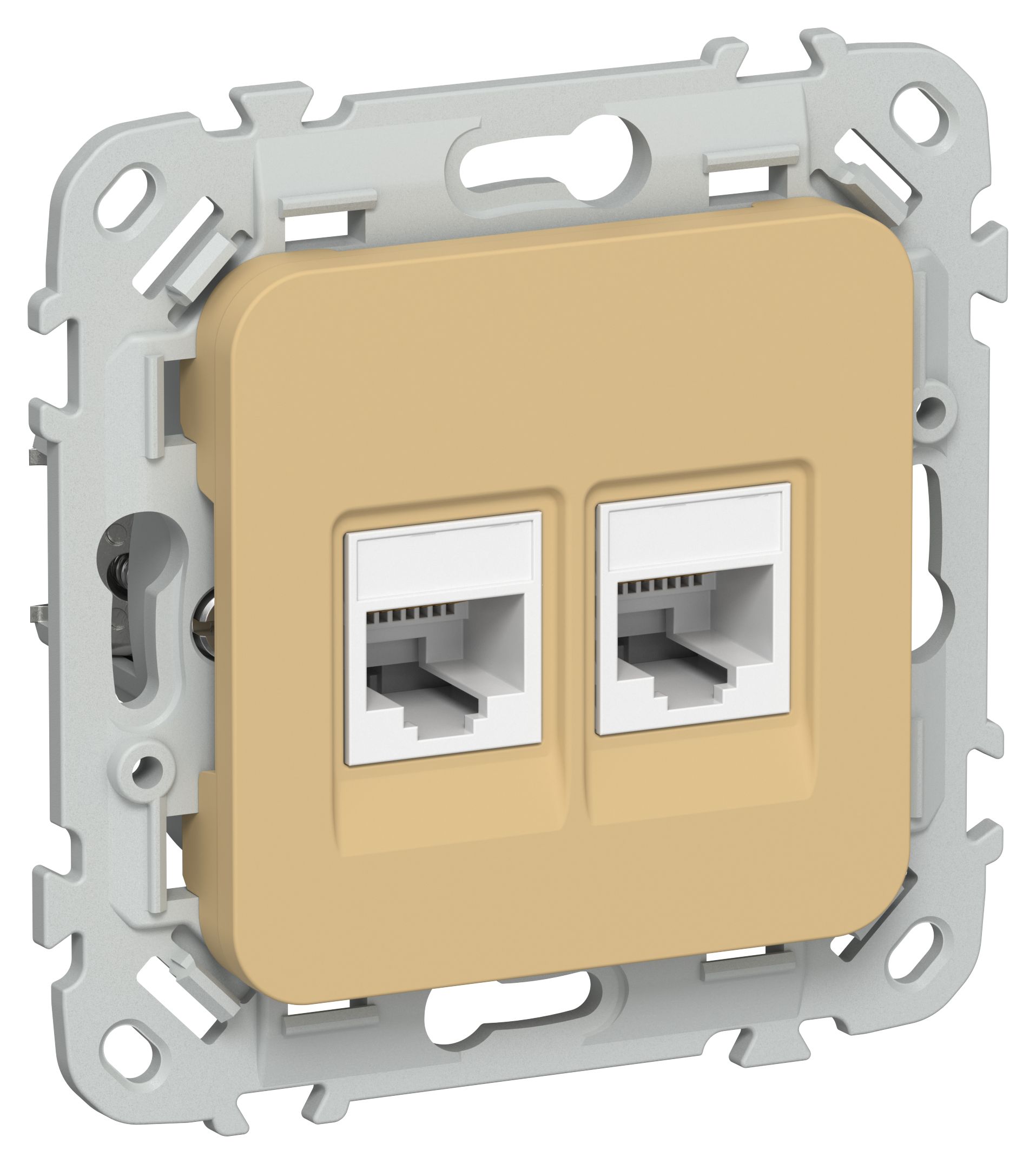 FLITE Розетка 2-местная RJ45/RJ11 категория 5Е/3 UTP РКТ5е/3-2-0-ФлШм шамуа IEK